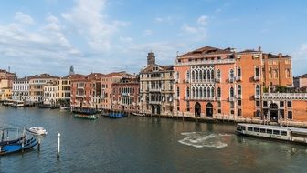 orange house on the banks of the Grand Canal
