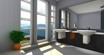 3d design on a bathroom