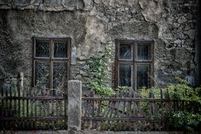 facade of an old abandoned house