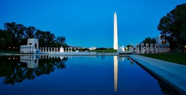 monument in washington, dusk