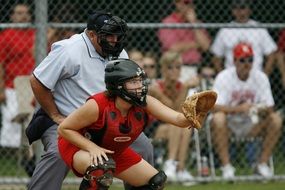 Players are playing on the softball competition