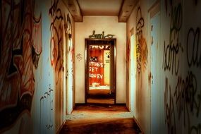 corridor in abandoned Office building