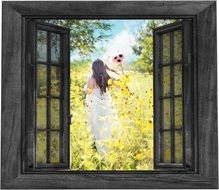 Girl Running Outside view from window