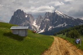 road to the Celtic village in the Alps