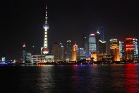 Skyline of City at Night, china, Shanghai