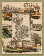 Antique Map of Railway Lines drawing