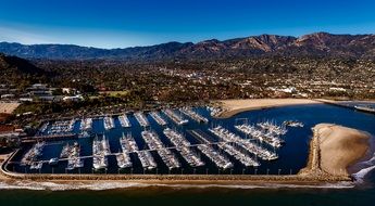 bird's-eye view of marina in California