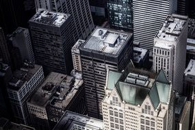 skyscrapers, aerial view