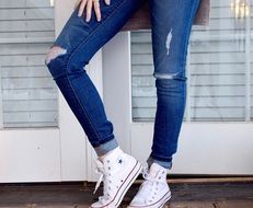 fashion jeans on a women's legs