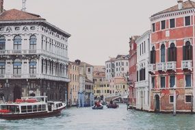 water boats in channel of Venice