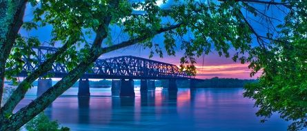 Landscape of bridge at charming Evening