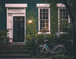 vintage bicycle near the house