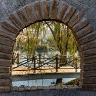 view from the window to the bridge