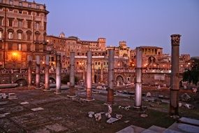 Forum Of Trajan at Night, Italy, Rome