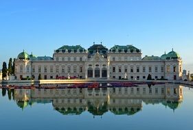 Baroque upper belvedere palace on waterfront, austria, vienna