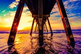 ocean jetty at scenic sunset