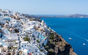 mountain near the sea in santorini