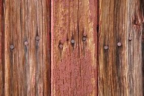 wooden boards with old rusty nails