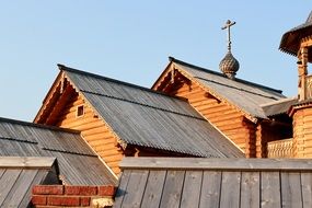 wooden orthodox architecture with the roofs