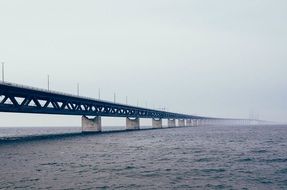 long bridge in fog