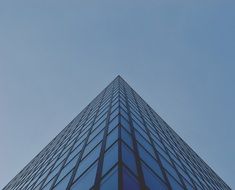 rectangular corner of modern building at sky