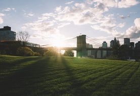 City Urban Bridge Sunrise