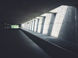 city ââtunnel in the light of the sun