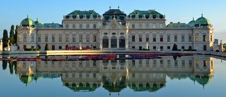 castle near the pond in vienna