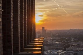 romantic sunset over berlin