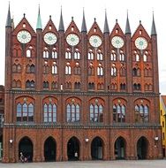 facade of the town hall in Stralsund