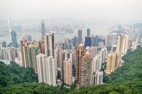 aerial view of Hong Kong