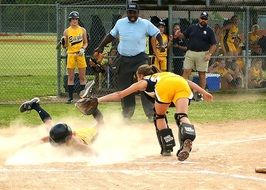 Scoring on the competition of softball