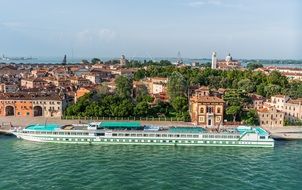 top view of cruise on a yacht on the Mediterranean Sea