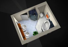 visualization of the bathroom in the house