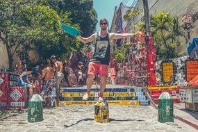 bright holiday in the streets of rio de janeiro