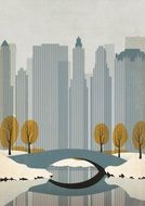New York City at winter, Drawing