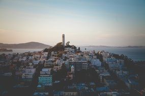 urban landscape with a bird's eye view