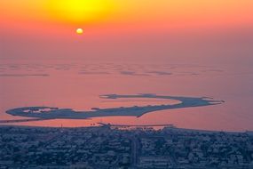 Aerial red Sunset