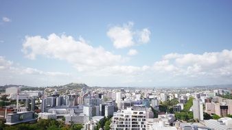 panorama of white skyscrapers