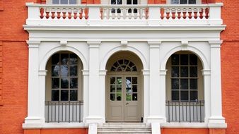 elegant building with white doors