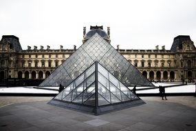 Glass structure near the ancient castle