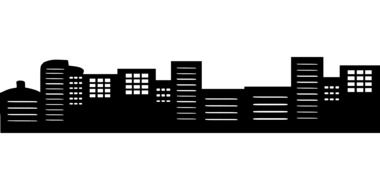 Silhouette City Buildings drawing