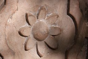 detail on the door in the form of a flower