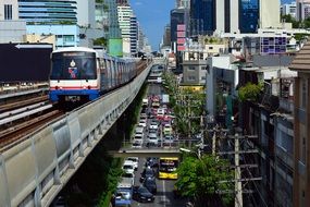 subway bridge over the streets of bangkok