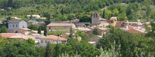 aged Village at summer, france, Vaucluse, Flassan