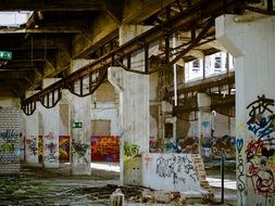 graffity on Ruins of Old Factory