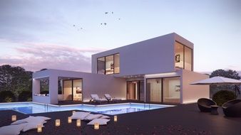 modern architecture render, italy