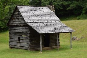 wooden little house in the woods