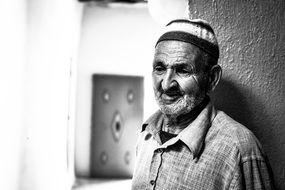 Black and white photo of the man in Normandy