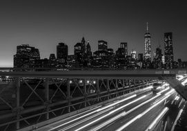 modern bridge on night city background